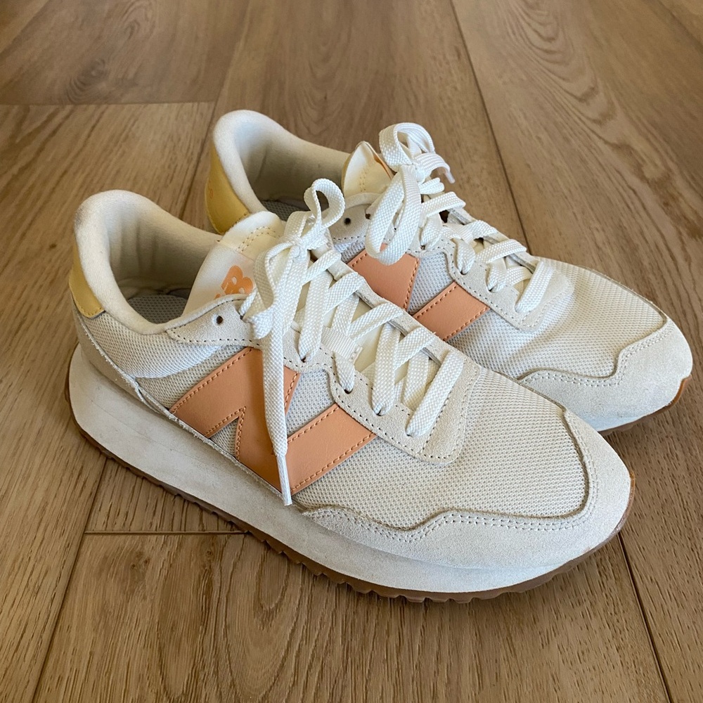 New Balance 237 White and Peach Sneakers